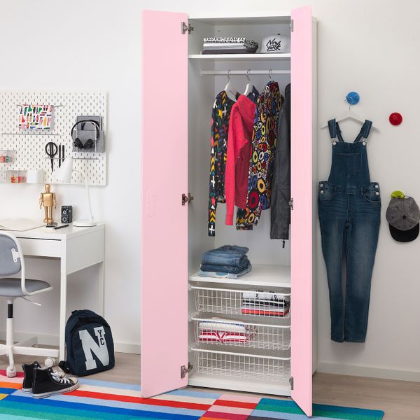 Гардероб, белый/светло-розовый 60x50x192 см IKEA STUVA СТУВА / FRITIDS ФРИТИДС 492.657.77 - схема-чертеж с размерами