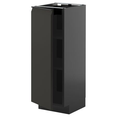 Напольный шкаф с полками, черно-серый, Upplöv матовый антрацит, 30x37 см IKEA METOD МЕТОД 295.889.00