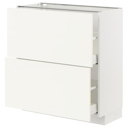 METOD / MAXIMERA Напольный шкаф с 2 ящиками - белый/Vallstena белый 80x37 см