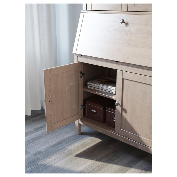 Бюро с дополнительным модулем ХЕМНЭС, серо-коричневый (89x197 см) - фото 4