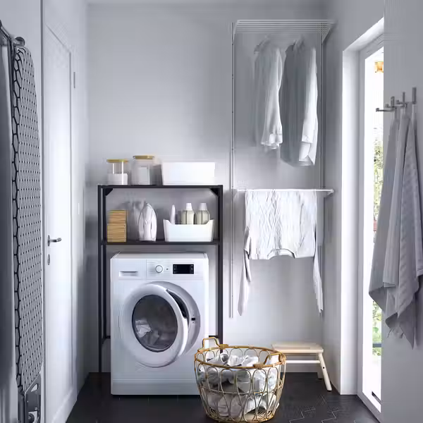 ENHET Каркас с полками д/стиральн машины - антрацит 80x30x129 см - фото 2