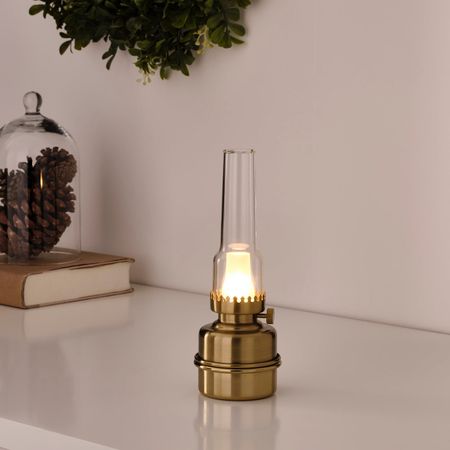 Настольная лампа, светодиодная, с батарейным питанием/желтая медь IKEA STRÅLA СТРОЛА 404.766.04