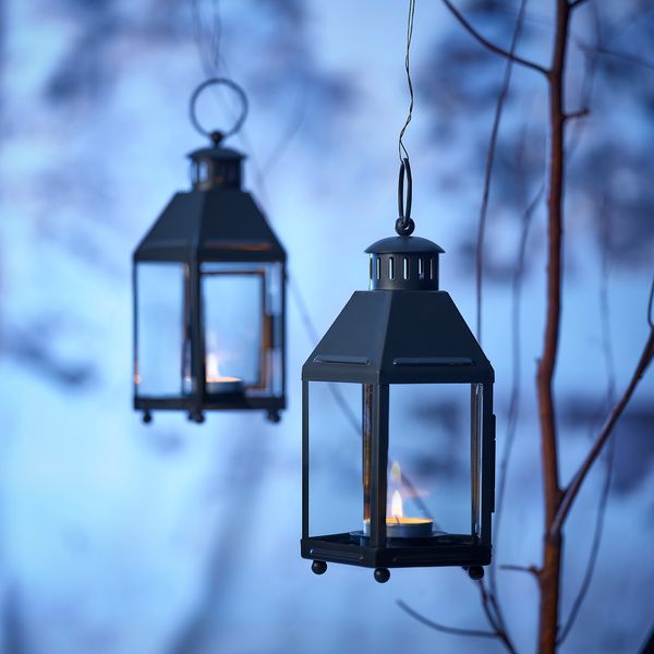 Фонарь для греющей свечи,д/дома/улицы, 21 см, насыщенный зеленый IKEA KRINGSYNT 505.335.62 - схема-чертеж с размерами