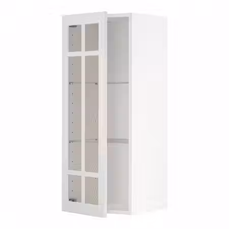 METOD Навесной шкаф/полки/стеклян дверца - белый/Stensund белый 40x100 см