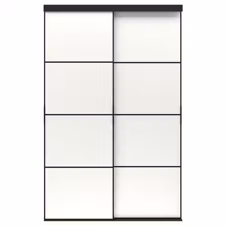 SKYTTA / MEHAMN Дверь раздвижная, комбинация - чёрный/двусторонний белый 152x240 см