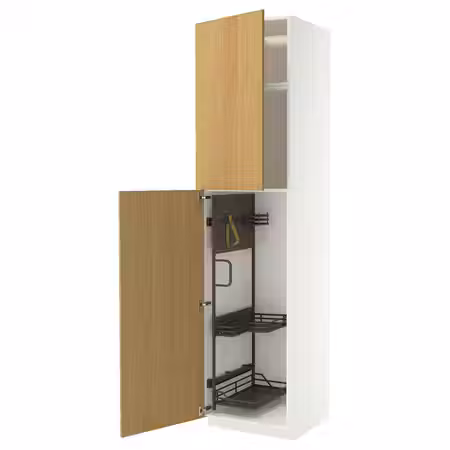 METOD Высокий шкаф с отд д/акс д/уборки