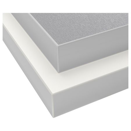 Столешница, двусторонняя, белый под алюминий/с окантовкой под металл ламинат 186x3.8 см IKEA HÄLLESTAD ХЭЛЛЕСТАД 903.693.95