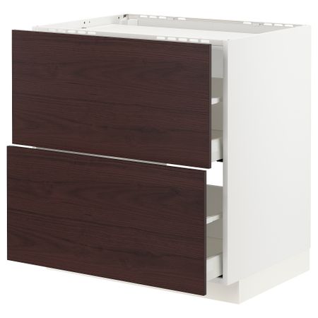 Напольный шкаф, 2 фронтальных панели, 2 ящика, 80x60 cm IKEA METOD МЕТОД, MAXIMERA МАКСИМЕРА 793.340.10