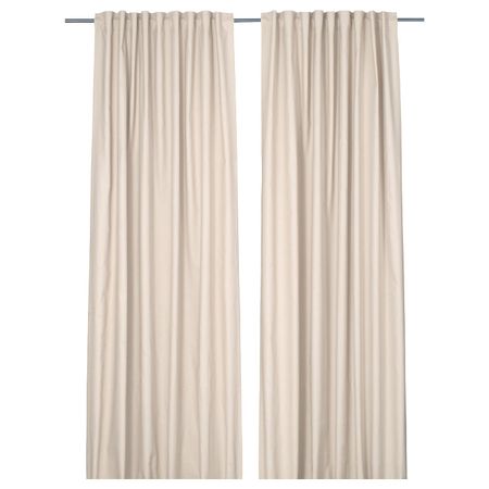 Гардины, 2 шт., естественный 145x300 см IKEA SYLVIANN СИЛЬВИАН 804.761.45