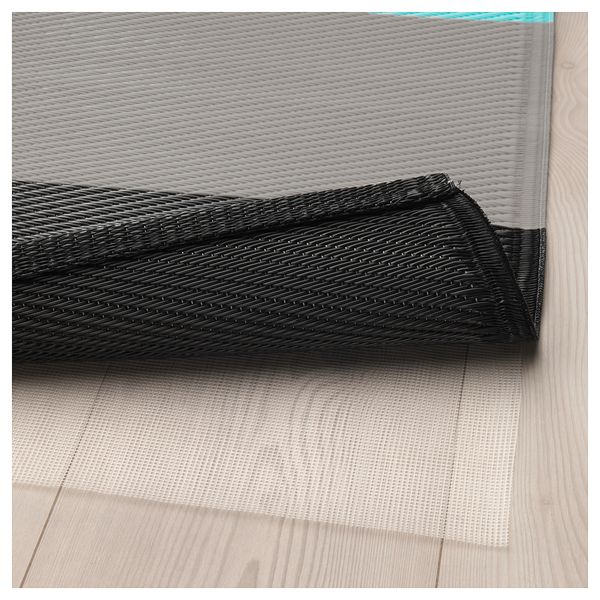 Ковер безворсовый, для дома/улицы СОММАР 2018, в полоску, бирюзовый (180x240 см) - схема-чертеж с размерами