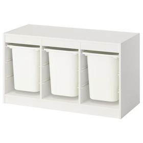 TROFAST Комбинация д/хранения+контейнеры - белый/белый 99x44x56 см