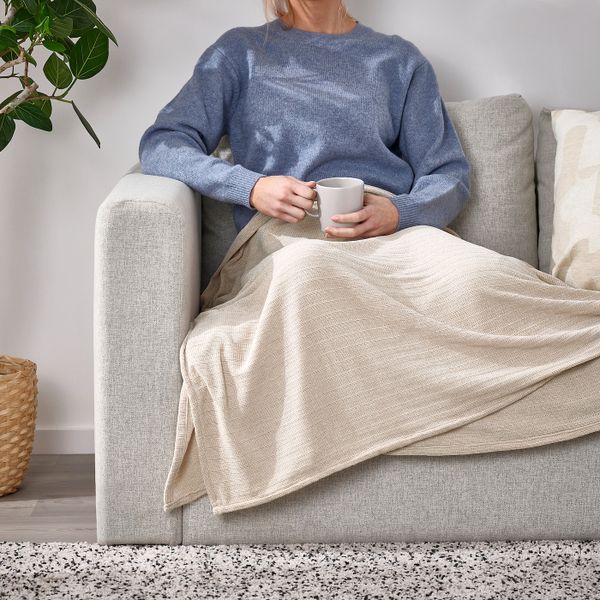 Плед, бежевый 130x170 см IKEA YLVALI ЮЛВАЛИ 205.070.79 - схема-чертеж с размерами