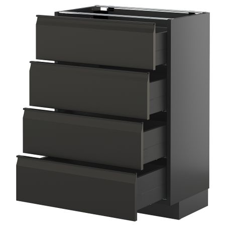 Напольный шкаф 4 фасада,4 ящика IKEA METOD МЕТОД, KNIVSHULT 795.870.26