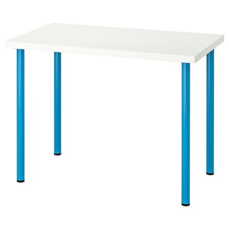 Стол, белый, синий 100x60 см IKEA LINNMON ЛИННМОН / ADILS АДИЛЬС 892.790.32