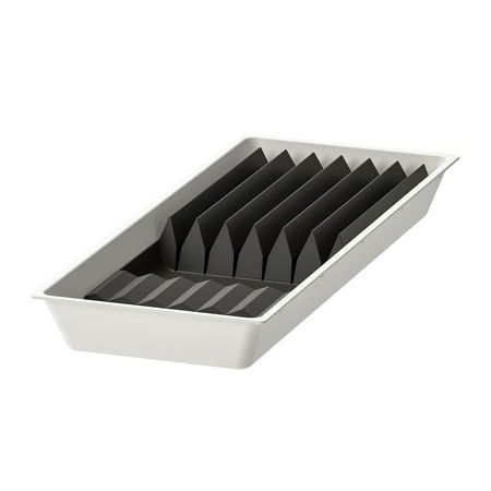 UPPDATERA Лоток с подставкой для ножей - белый/антрацит 20x50 см
