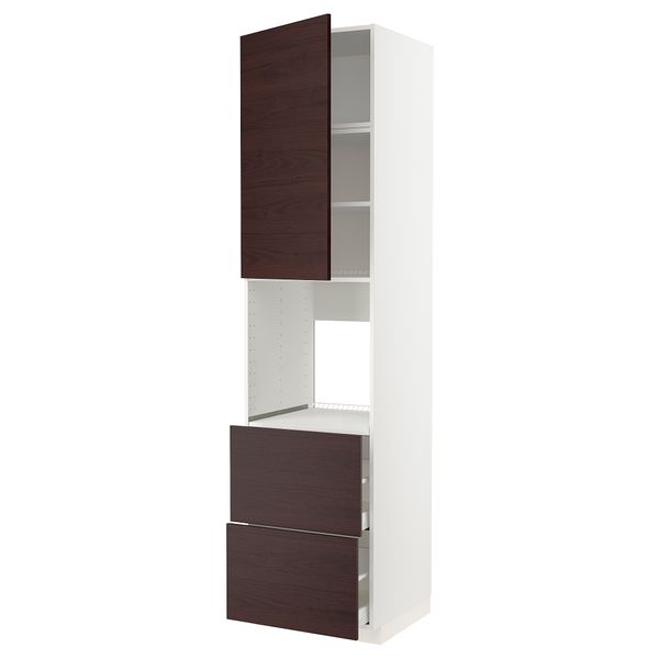 Высокий шкаф для духовки + дверь, 2ящика, 60x60x240 cm IKEA METOD МЕТОД, MAXIMERA МАКСИМЕРА 894.639.35 - фото 2