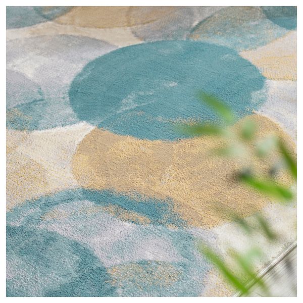 Ковер, короткий ворс, 160x230 см, орнамент-круги, светло-бежевый IKEA UTTAG 305.659.07 - схема-чертеж с размерами