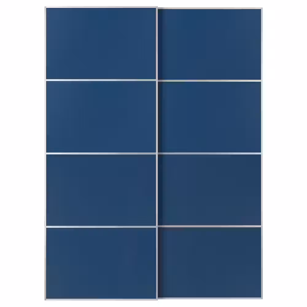 MEHAMN Пара раздвижных дверей - алюминий/двусторонний синий 150x201 см - фото 1