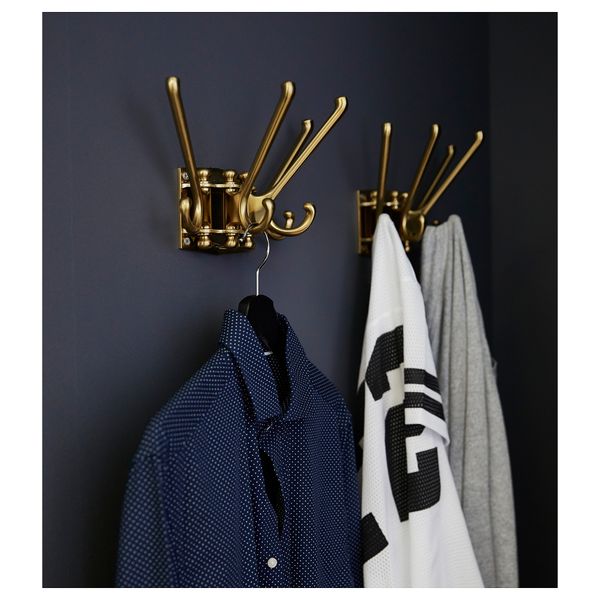 Четверной вращающийся крючок КЭМПИГ, желтая медь - схема-чертеж с размерами