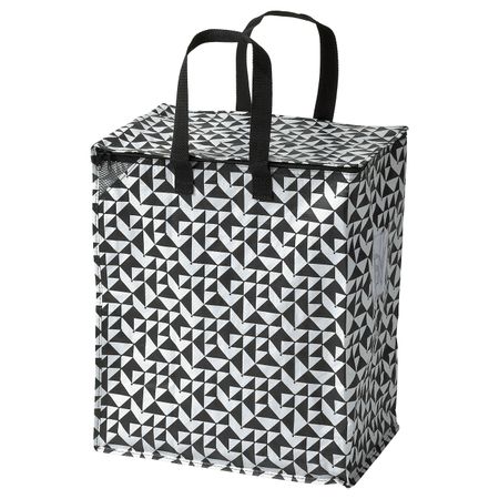 Сумка, черный-белый 40x25x47 см/47 л IKEA KNALLA КНЭЛЛА 204.736.92