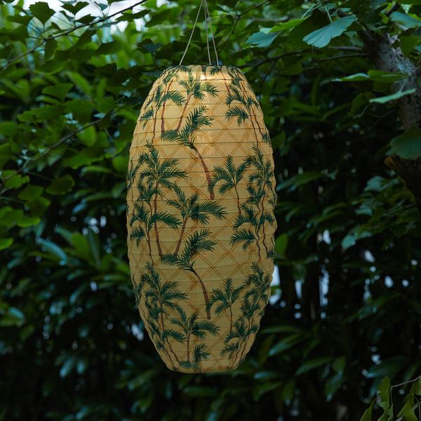 Подвесная светодиодная лампа, для сада/овал орнамент «пальма» 60 см IKEA СОЛВИДЕН 404.516.89 - фото 3