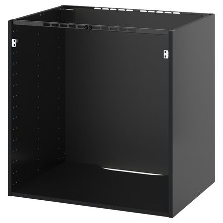 METOD Напольный шкаф д/встр духовки/мойки - черно-серый 80x60x80 см