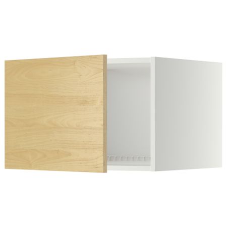 Верхний шкаф на холодильник, морозильник МЕТОД, белый, Тингсрид береза