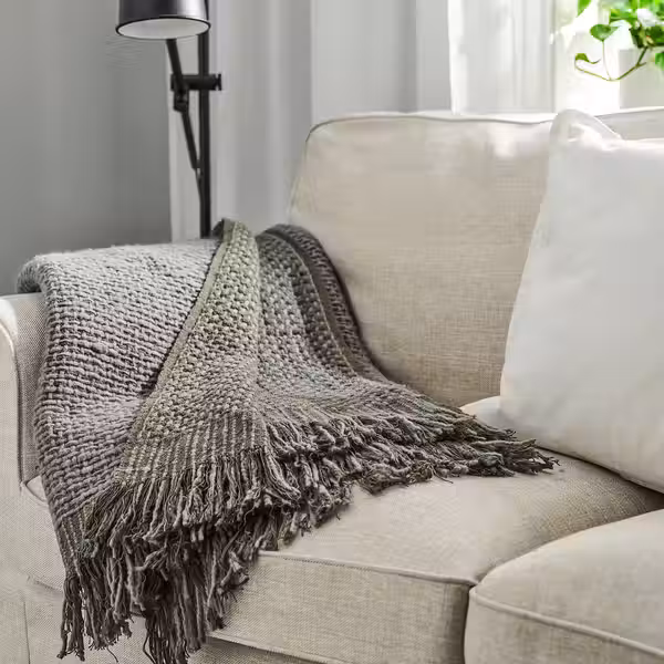 LAPPTÅG ЛАППТОГ Плед - темный серо-зеленый 130x170 см - схема-чертеж с размерами