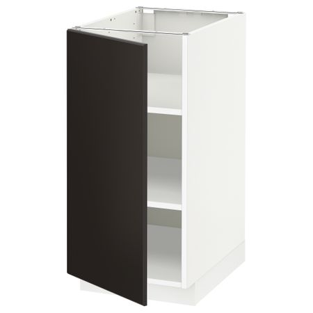 Напольный шкаф с полками, 40x60 см, белый, Kungsbacka антрацит IKEA METOD МЕТОД 194.649.62