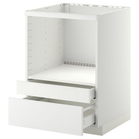 Напольный шкаф для комбинирования СВЧ, ящики МЕТОД / МАКСИМЕРА, белый, Рингульт белый (60x60 см)