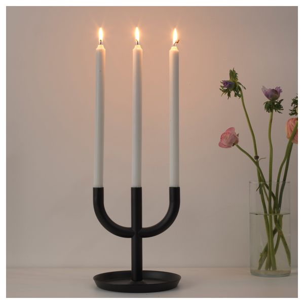 Подсвечник для 3 свечей ЭНИГЕТ, черный (22 см) - фото 2