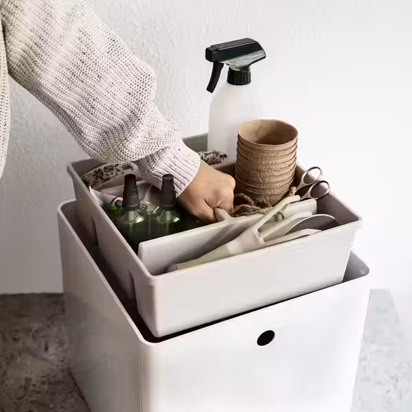 FÅNGGRÖDA ФОНГГРЁДА Вставка с отделениями - светло-серый 30x30x11 см - фото 2