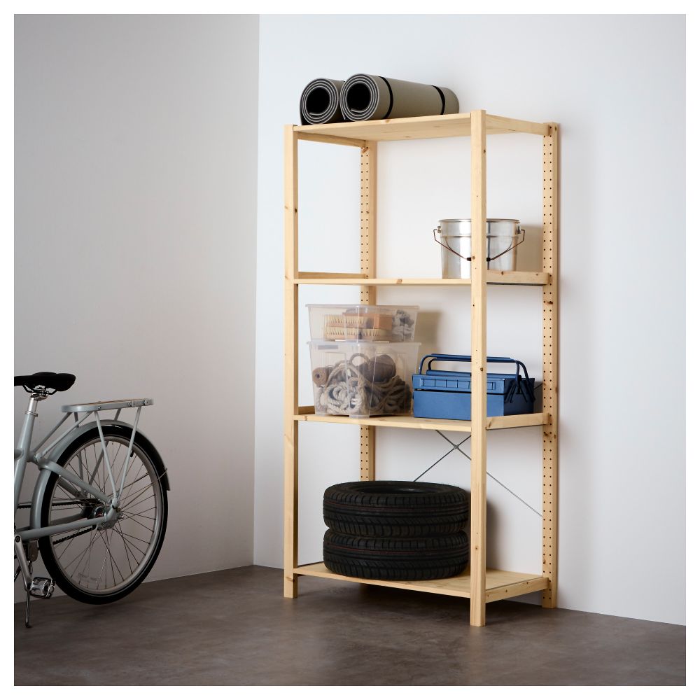 1 секция, полки ИВАР, сосна (89x50x179 см) - фото 1