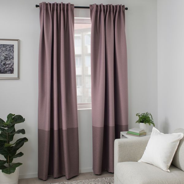 Затемняющие гардины, 2 шт., сиреневый 145x300 см IKEA MARJUN МАРЬЮН 604.234.12 - фото 4