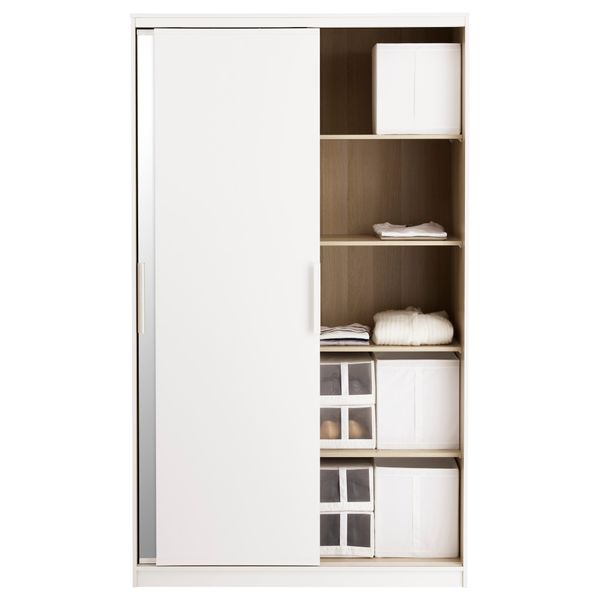 Гардероб МОРВИК, белый, зеркальное стекло (120x205 см) - фото 2