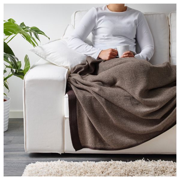 Плед ХЕНРИКА, светло-коричневый (120x180 см) - фото 4