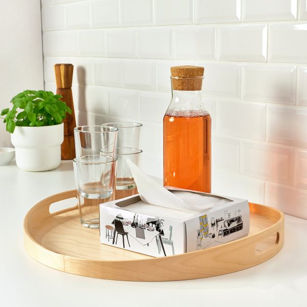 Салфетка бумажная, белый 16x32 см IKEA FAMILJ ФАМИЛИ 404.003.84 - фото 8