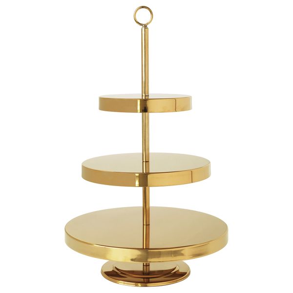 Сервировочная подставка, 3 яруса ВИНТЕР 2018, золотой - схема-чертеж с размерами