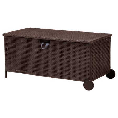 Садовая скамья с ящиком АММЕРЭ, темно-коричневый (124x62x57 см)