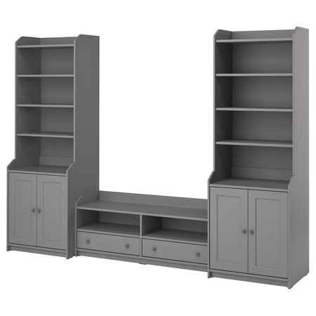 Комбинация для хранения/под ТВ, серый 277x46x199 см IKEA HAUGA ХАУГА 193.887.27