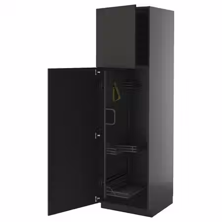 METOD Высокий шкаф с отд д/акс д/уборки