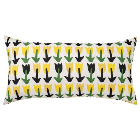 Подушка, зеленый, желтый, 30x58 см IKEA SANDMOTT 705.723.88