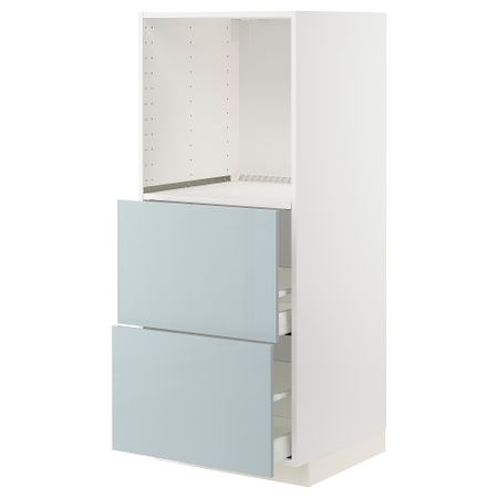 Высокий шкаф с 2 ящиками для духовки, 60x60x140 cm IKEA METOD МЕТОД, MAXIMERA МАКСИМЕРА 694.789.85