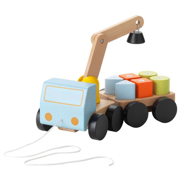 Подъёмный кран с кубиками МУЛА, разноцветный, бук - фото 1