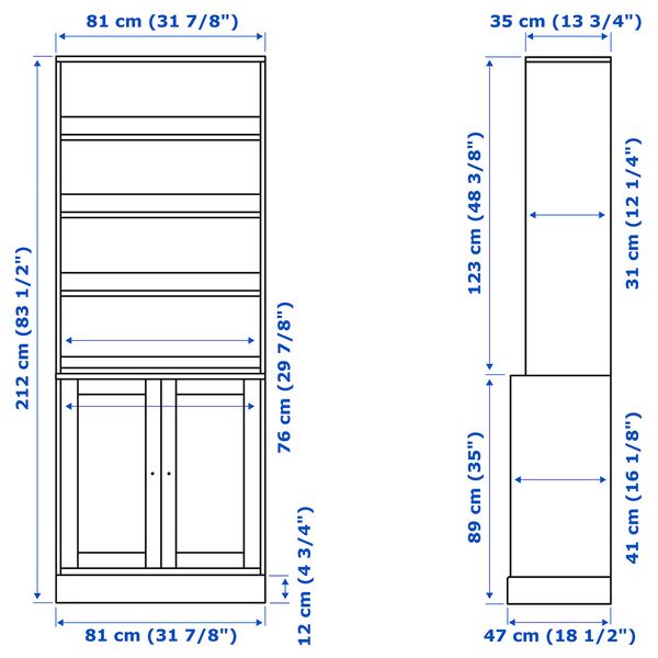 IKEA, дополнительный ракурс - схема-чертеж с размерами