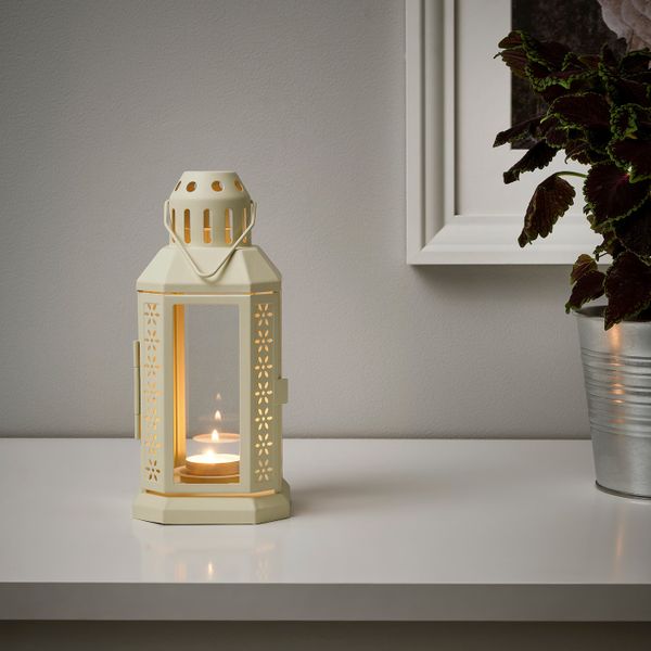 Фонарь для греющей свечи,д/дома/улицы, бежевый 22 см IKEA ENRUM ЭНРУМ 804.835.51 - фото 2
