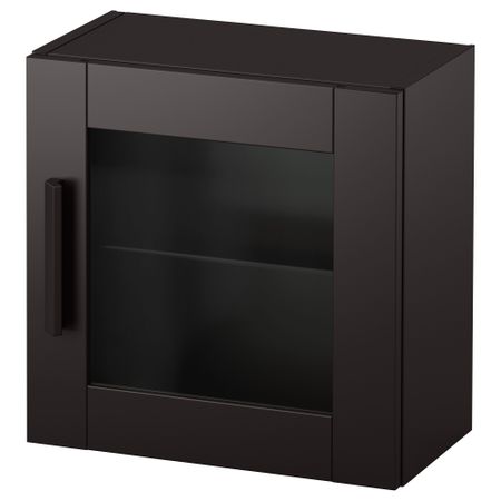 Навесной шкаф со стеклянной дверью БРИМНЭС, черный (39x39 см)