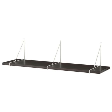 BERGSHULT / PERSHULT Полка навесная - коричнево-чёрный/белый 120x30 см