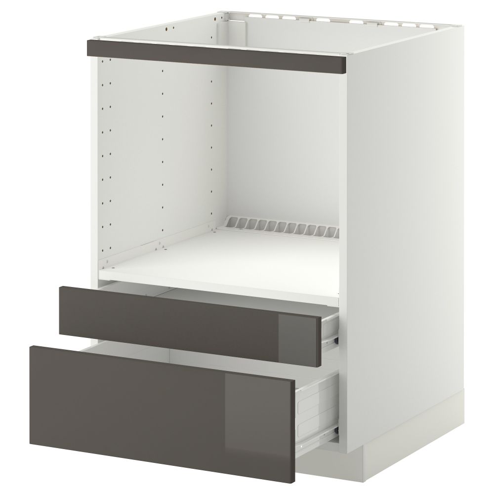 Напольный шкаф для комбинирования СВЧ, ящики МЕТОД / ФОРВАРА, белый, Рингульт серый (60x60 см) - схема-чертеж с размерами