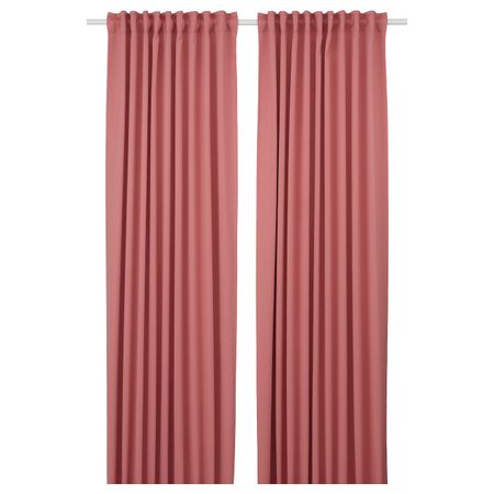 Затемняющие гардины, 2 шт., темно-розовый 145x300 см IKEA MAJGULL МАЙГУЛЛ 405.129.42